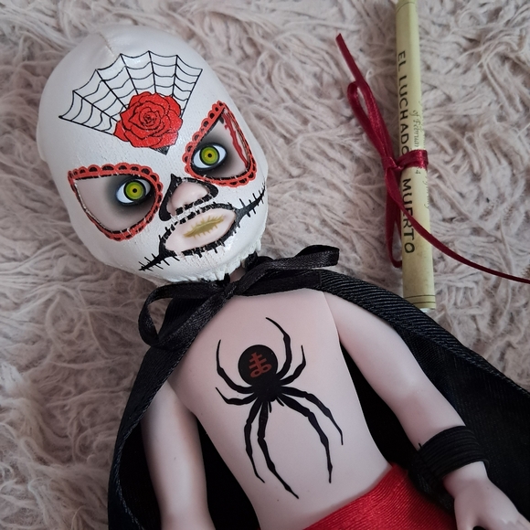 El Luchador- vintage Living Dead Doll w box and death cert! Masked wrestler! - Picture 4 of 12